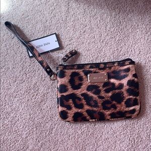 NWT Nine West Leopard Wristlet